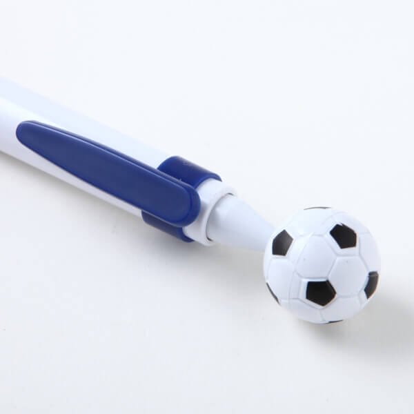 サッカーボール付き シンプルボールペン 青インク ボールグッズ通販サイト の グラシアス が販売中