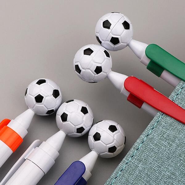 セットがお得 サッカーボール付き シンプルボールペン（青インク
