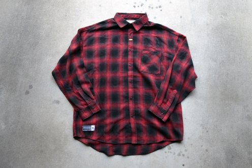  semicircle name ombre check shirt