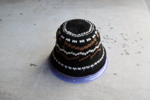 Fair Isle acrylic crochet hat