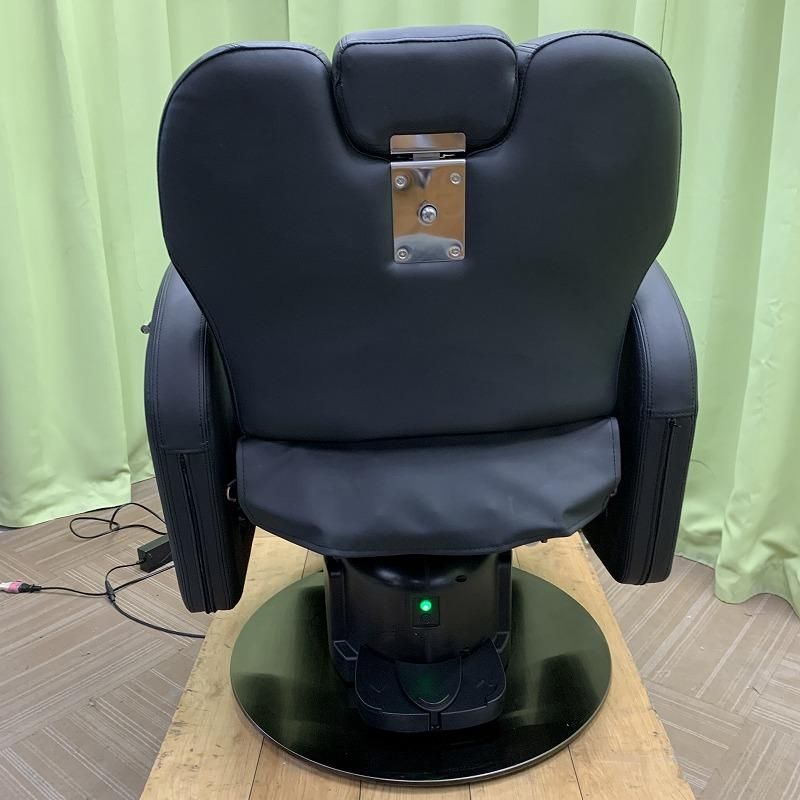 ルティオ　理美容電動リクライニングバーバーチェア 黒 新品】ビューティガレージ 『電動バーバーチェアRUTIO（ルティオ）』