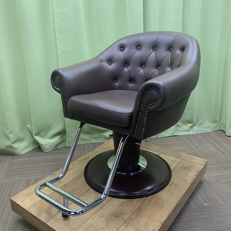 バーバーチェア 床屋椅子 美容室 理容室椅子 ブラック 現状品 - 店舗用品