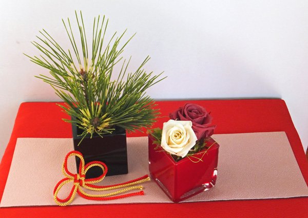 花ほうろオリジナル　京都産・リバーシブル敷物　　花器や置物などに添えてお使いいただけます