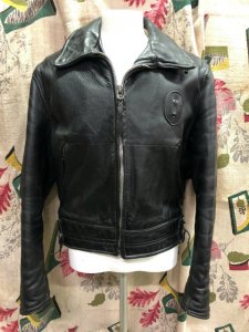 STAR GLOVE Leather Co Policeman Motorcycle Leather Jacket Size about 40 -  USED VINTAGE CLOTHING GASOLINE WEB SHOPPING