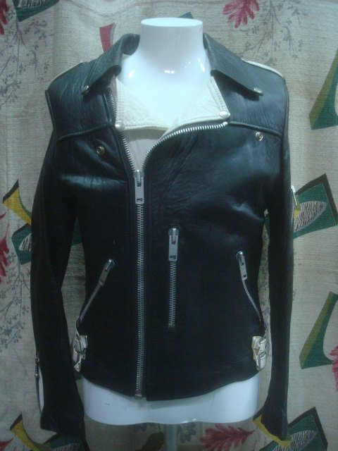 SZALL Two-Tone Leather London Jacket Size about 36 - USED VINTAGE