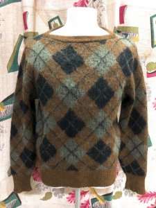 Jantzen Argyle Pattern Mohair Sweater Size M - USED VINTAGE