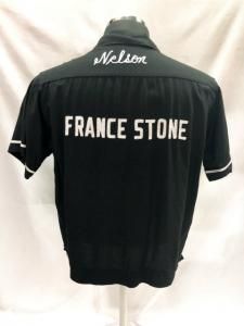 早割クーポン！ OLYMPIAN Black Rayon Bowling S/S Shirt Size M - USED VINTAGE トップス