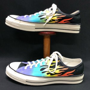 CONVERSE CT70 Flames Pattern Low Cut Canvas Shoes Size 10 1/2 ...