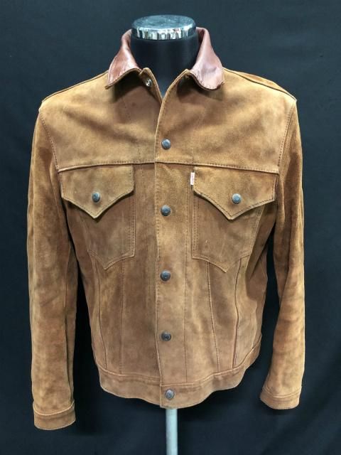 LEVI'S Short Horn Suede Jacket Size about 38 - USED VINTAGE