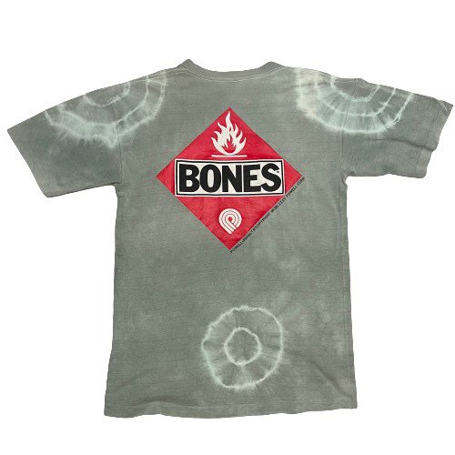 POWELL PERALTA BONES Tie Dye S/S Tee Shirt Lightcyan Size L - USED