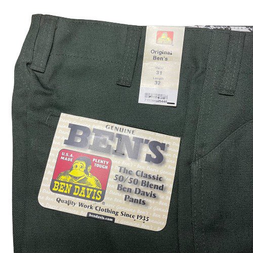BEN DAVIS OLIVE #625 Work Pants Size W31×L32 - USED VINTAGE CLOTHING  GASOLINE WEB SHOPPING