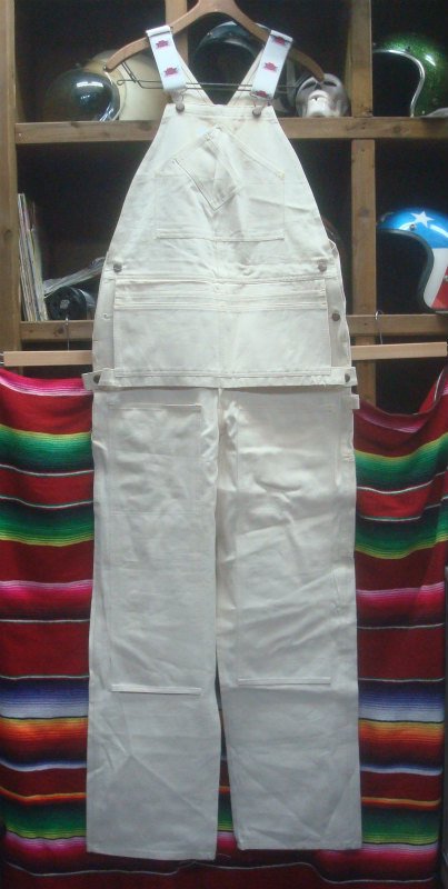 CABOOSE Off White Overall with Double Knee & Apron × about