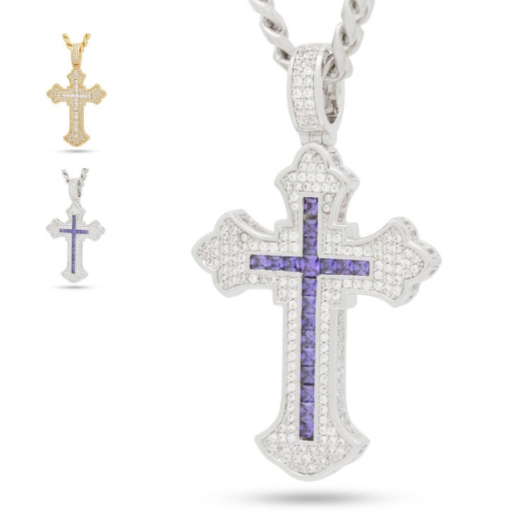 󥰥 King Ice  ե롼롦ɡꥹ   ͥå쥹 Fleur de Lis Cross Necklace (M)