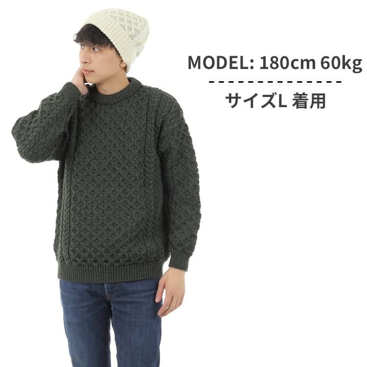 AranCrafts 100%ウール ニットセーター 本場アイルランド製 90's aran crafts フィッシャーマン ニット アランセーター