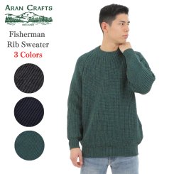 アランクラフト Aran Crafts クルーネックニット フィッシャーマンセーター 100％ウール アイルランド製 Fisherman Rib Sweater