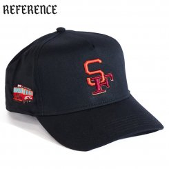 Reference リファレンス サンフランシスコ SFロゴ スナップバックキャップ カーブバイザー ブラック 9iants Cap