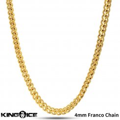King Ice キングアイス ネックレス ゴールド フランコチェーン 4mm Franco Chain