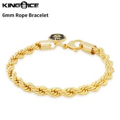 King Ice キングアイス ブレスレット ゴールド ロープチェーン 6mm Rope Bracelet
