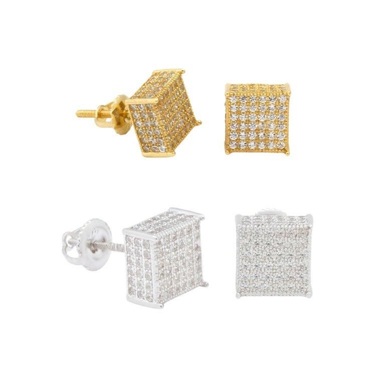 King Ice 󥰥 ȥץ  å ԥ  Triple-Row Stud Earrings