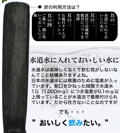 ミネラルいっぱい熊笹竹炭（10本入り）～消臭・脱臭にも効果的