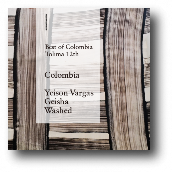 <img class='new_mark_img1' src='https://img.shop-pro.jp/img/new/icons5.gif' style='border:none;display:inline;margin:0px;padding:0px;width:auto;' />Best of Colombia Tolima 12th Yeison Vargas Geisha Washed 150g