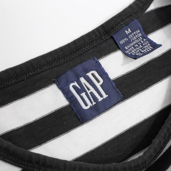 90's USA製 オールドGAP ボーダーTシャツ ブラックxホワイト