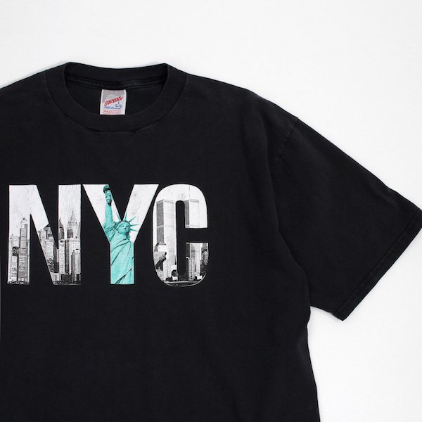 90's USA製 NYC ロゴ&フォトプリント Tシャツ ニューヨーク 自由の女神 