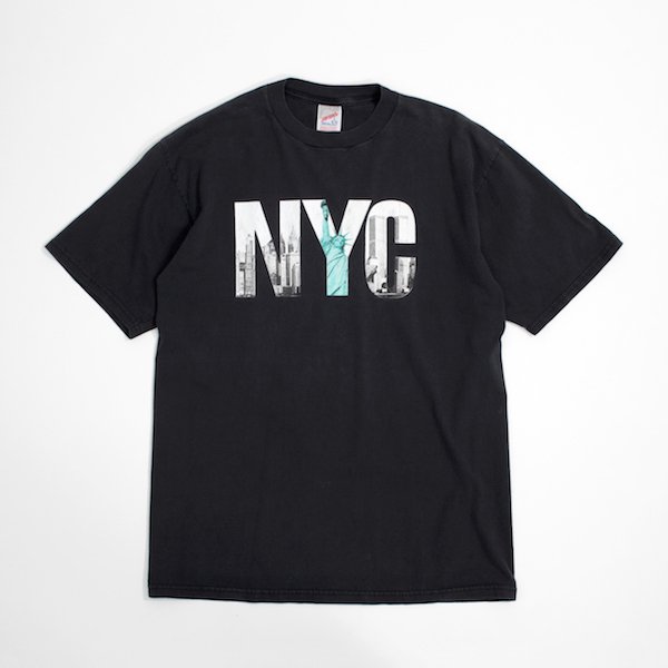 90's USA製 NYC ロゴ&フォトプリント Tシャツ ニューヨーク 自由の女神