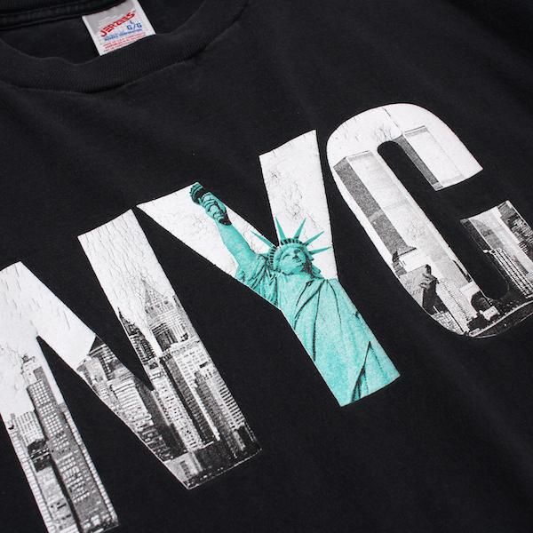 90's USA製 NYC ロゴ&フォトプリント Tシャツ ニューヨーク 自由
