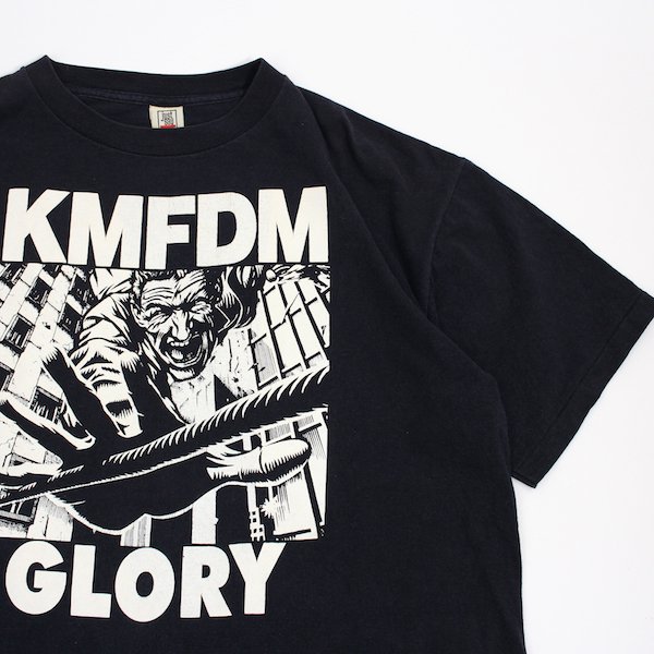 90's USA製 KMFDM GLORY バンドTシャツ ネイビー - レディース 渋谷
