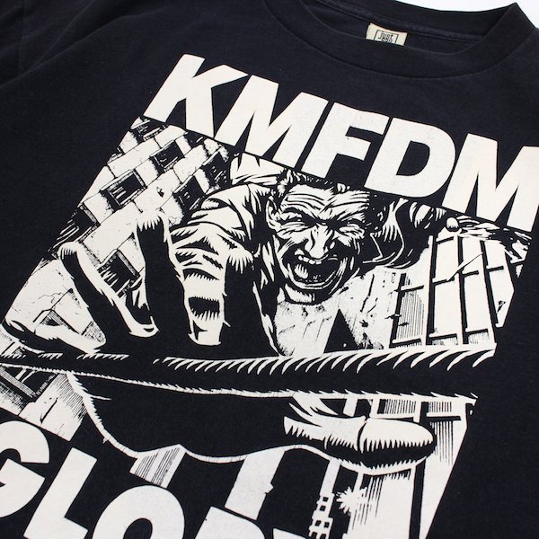 90's USA製 KMFDM GLORY バンドTシャツ ネイビー - レディース 渋谷