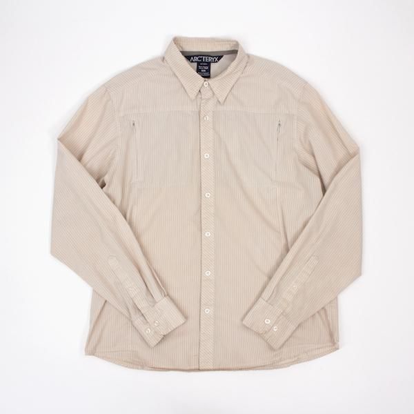 売れ筋介護用品も！ ARC'TERYX] アークテリクス ストライプシャツ ベージュxレッド トップス