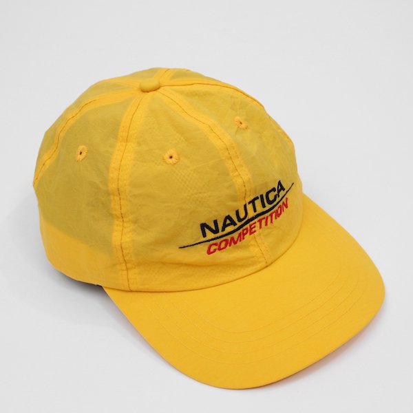 90's ノーティカ ナイロン 6パネル キャップ イエロー [NAUTICA