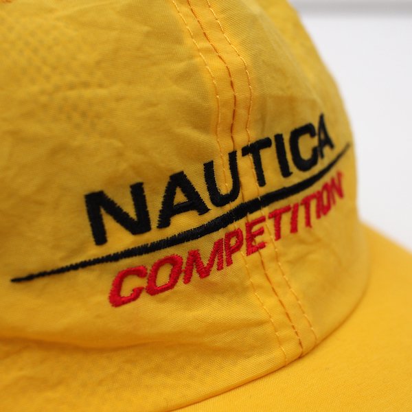 90's ノーティカ ナイロン 6パネル キャップ イエロー [NAUTICA