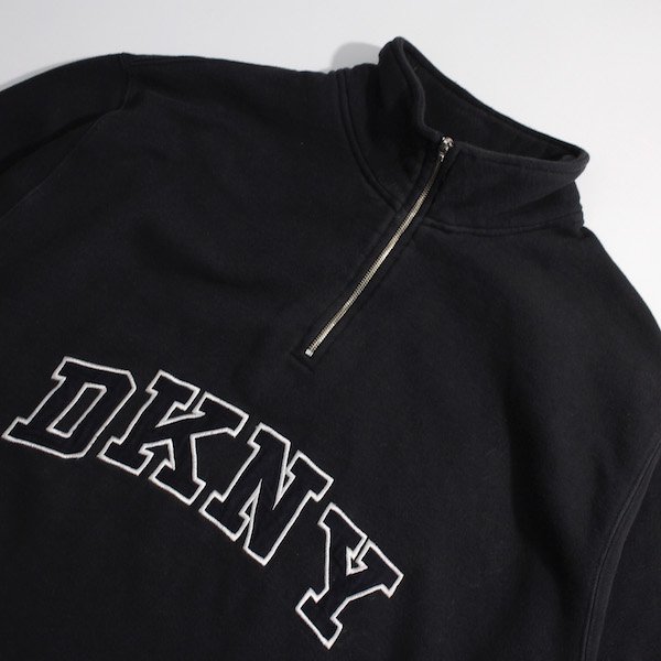美品】90s USA製 DKNY フリース ハーフジップ プルオーバー XXL-