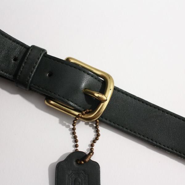 COACH コーチ ベルト レザー 本革 USA製 8400 ダークネイビー