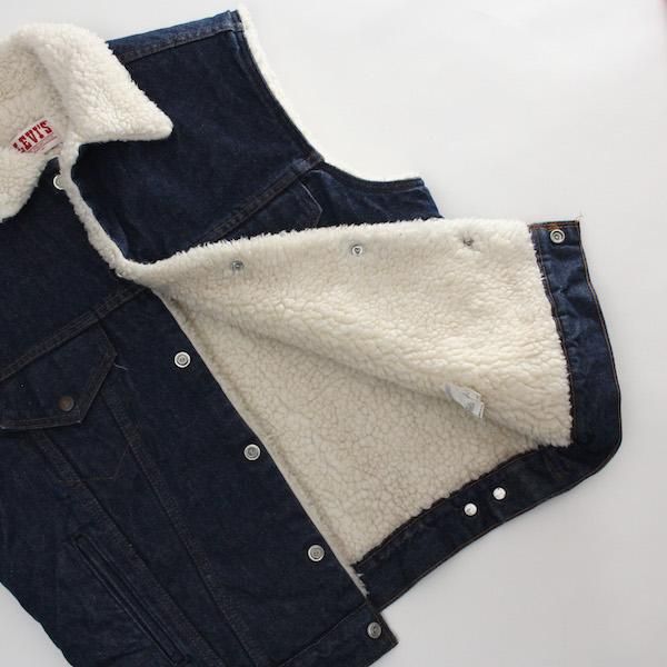 80's ヴィンテージ リーバイス デニムボアベスト 濃紺 [Levis