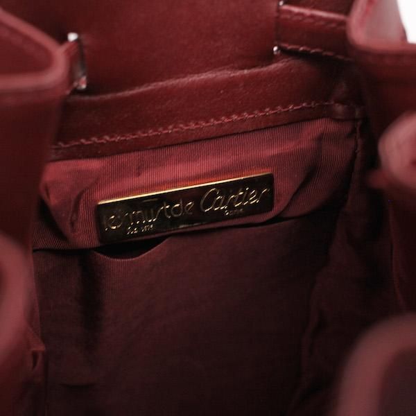希少 オールドカルティエ ボルドー 巾着 Cartier カルティエ 巾着 ショルダーバッグ レッド マストライン