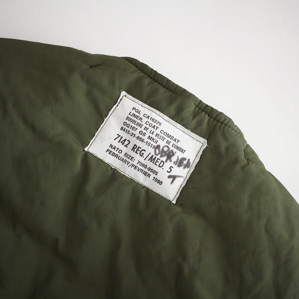 レディース] 90's カナダ軍 ミリタリーライナー ノーカラー