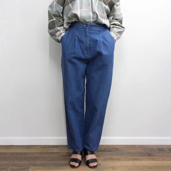 レディース 80 S ヴィンテージ イージー デニムタックパンツ ハイウエスト レディース 渋谷古着屋 通販 Mericca Webストア