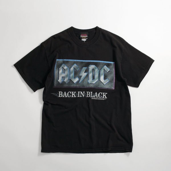 01' AC DC BACK IN BLACK バンドTシャツ ロゴ - レディース 渋谷古着屋
