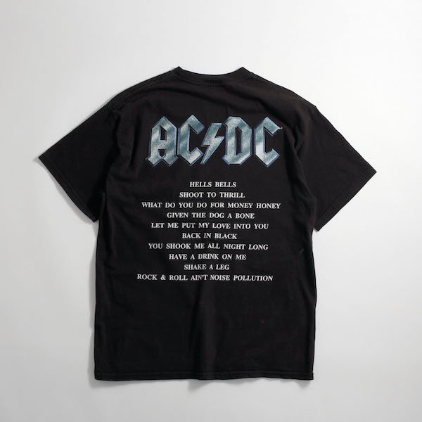01' AC DC BACK IN BLACK バンドTシャツ ロゴ - レディース 渋谷古着屋 