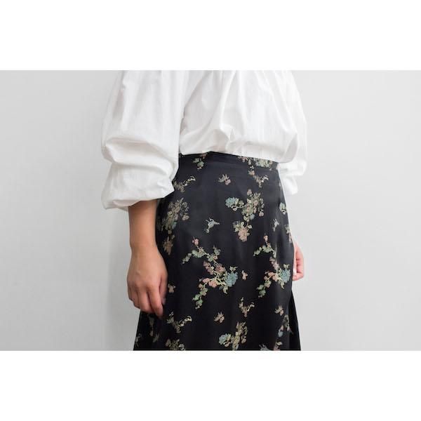 レディース] 90's USA製 チャイナ花柄刺繍スカート ロング