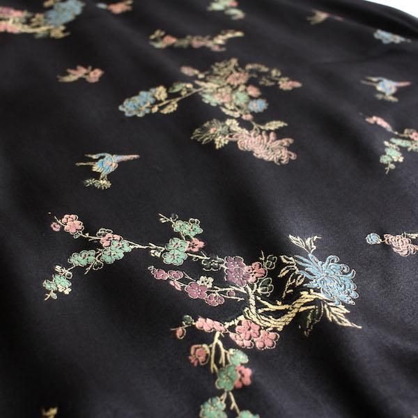 レディース] 90's USA製 チャイナ花柄刺繍スカート ロング