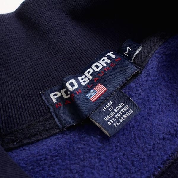 品多く 90's ポロスポーツ ボーダースウェット ブラックxブルー [POLO トップス