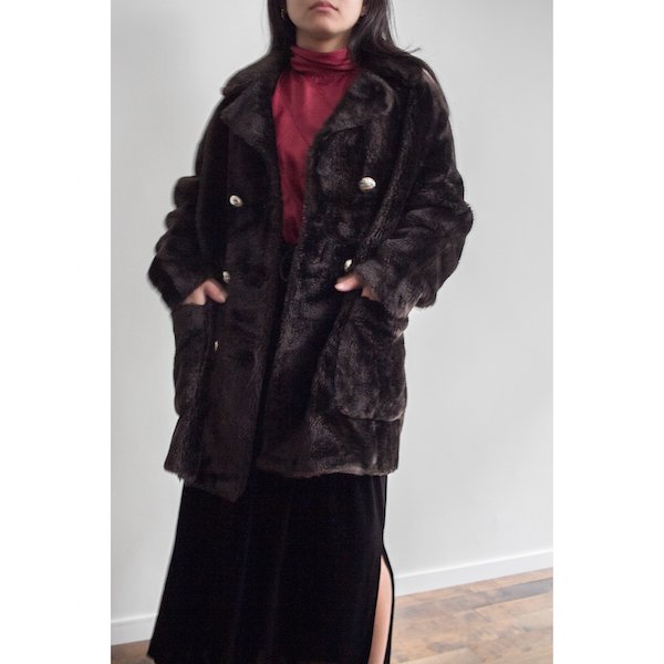 70s Vintage Fake Fur Coat フェイクファーコート