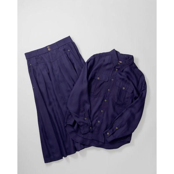 レディース 90 S ヴィンテージ レーヨンセットアップ ネイビー シャツ スカート レディース 渋谷古着屋 通販 Mericca Webストア レディース 90 S ヴィンテージ レーヨンセットアップ ネイビー シャツ スカート レディース 渋谷古着屋 通販 Mericca Webストア