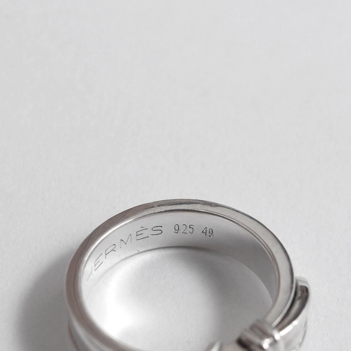 エルメス ブックルセリエ ベルトリング シルバー925 12号 Y04440 エルメス ブックルセリエ ベルトリング シルバー925 12号 Y04440