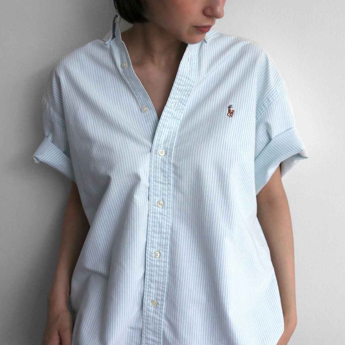 レディース] ラルフローレン 半袖 ビッグサイズシャツ ストライプ