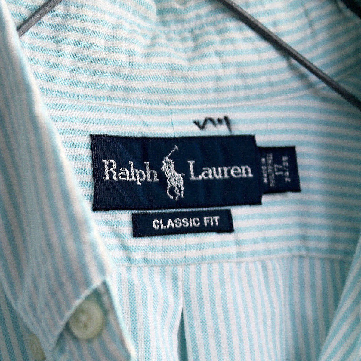 RALPH LAUREN ラルフローレン ストライプ リネン シャツ XS グリーン